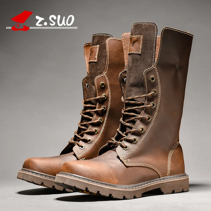 

Motorcycle Boots Men Motocross Boots Shoes Genuine Leather Rock Mid-calf Motorbike Boots Punk Martin Boots 9#20/15D50