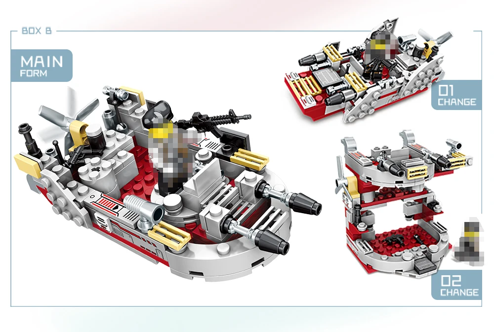 1000pcs ww2 warship building blocks toys model legoINGlys warship battleship