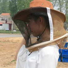 Шляпа пчеловода ковбой пчела предотвращения кепки полное лицо шеи крышка открытый Жук сетки маска головы защитный колпачок