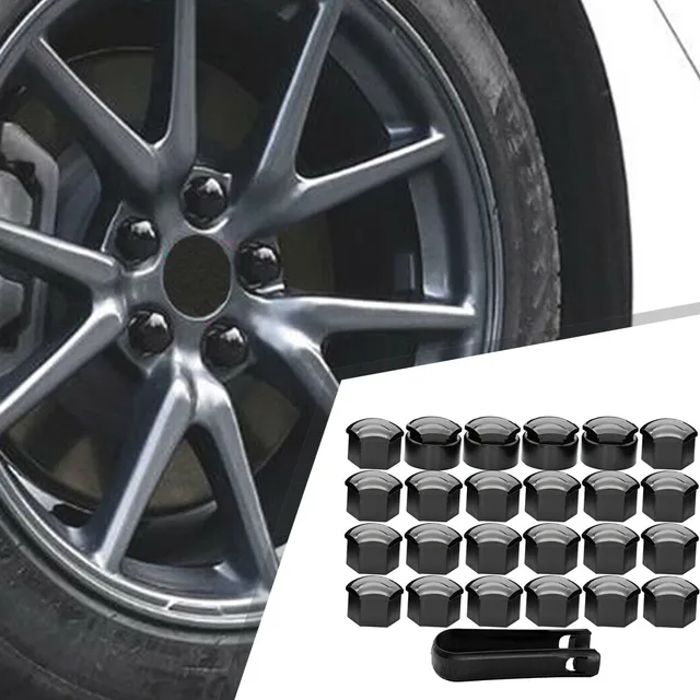 thumbnail image 2 of 17MM Chrome Alloy Wheel Locking Nut Bolts Covers Caps For VW GOLF 2 of 13