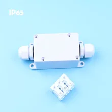 IP65 Водонепроницаемый черный Пластик кабель провода Разъем Железы электрическая 2-кабель распределительная коробка с терминала