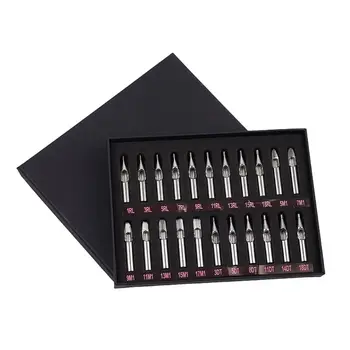 

High Quality 22PCS 304 Stainless Steel Tattoo Tips Kit Tattoo Nozzle Tips Mix