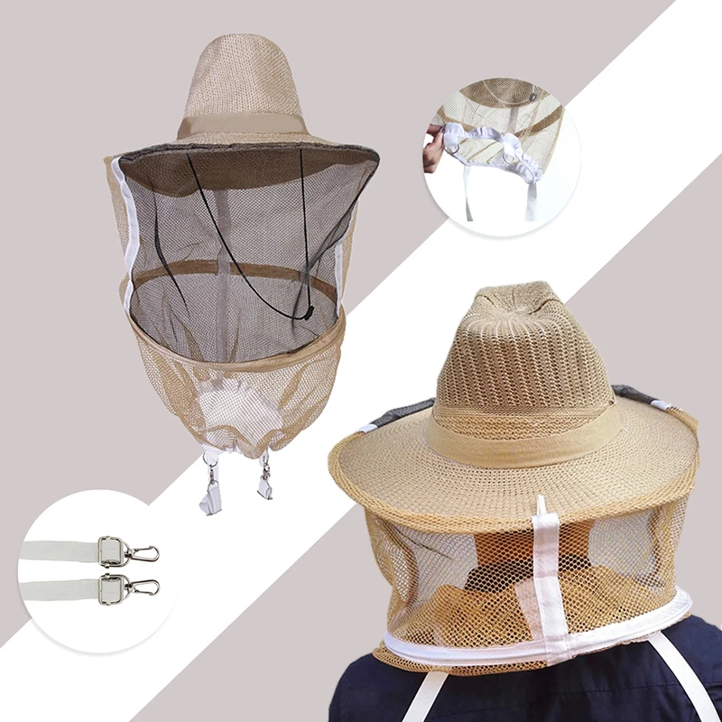 

New Sell Beekeeping Cowboy Hat Mosquito Bee Insect Net Veil Head Face Protector 72XF