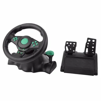 

180 Degree Rotation Gaming Vibration Racing Steering Wheel With Pedals For XBOX 360 For PS2 For PS3 PC USB Car Steering Wheel