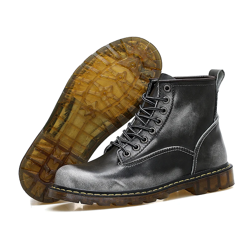 Ceny VRYHEID Brand New mężczyźni buty prawdziwej skóry jesień zima buty motocyklowe męskie botki para oksfordzie buty duży rozmiar 35 47