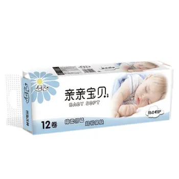 

12 Rolls Toilet Paper No Fluorescent Agent Soft Stronge 4-Ply Sheets Bath Tissue