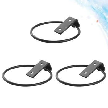 

3pcs Wall Mounted Flower Pot Tray Metal Iron Ring Flowerpot Wall Bracket Planter Tray (13.5x11x6.5cm)