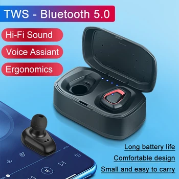

Earphones TWS Wireless Headphones Blutooth 5.0 Earphone Sports Gaming HD Stereo Mini Earbuds Noise Cancelling Wireless Headset