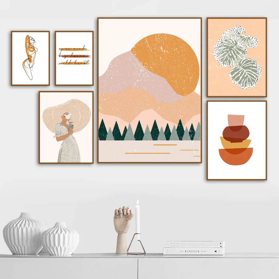 

Girl Body Geometry Curve Abstract Retro Wall Art Canvas Painting Nordic Posters And Prints Wall Pictures For Living Room Decor