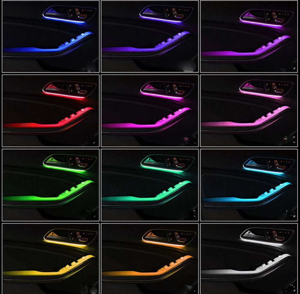 US $40.00 For Mercedes Benz A B GLA CLA W117 20152018 10 PcsSet LED Illuminated Ambient Lamp Atmosphere Light 12 Color Fit