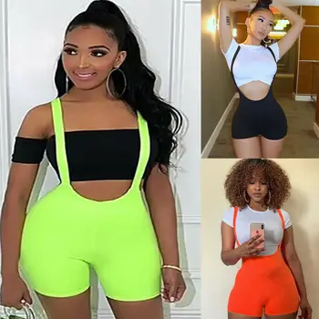 

Women's V Neck Bodycon Sexy Sleepwear Jumpsuit Shorts Romper Bodysuit Leotard