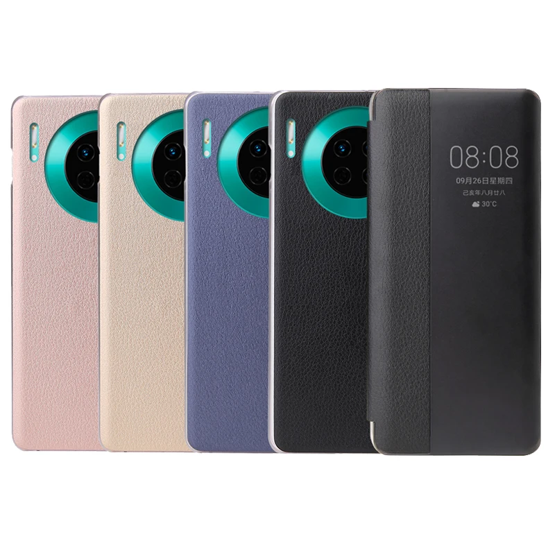 

For Huawei Mate 30 Pro Case 5G View Side Window Quick Answer Flip Leather Cover For Huawei Mate 30 Mate30 30Pro Phone bag Cases