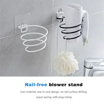 

Wall-mounted Hair Dryer Iron Shelf Bathroom Storage Hairdryer Holder Rack Bathroom Wall Holder Shelf Storage Rack For Hairdryer