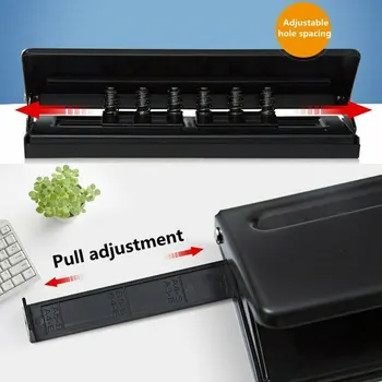 

Stationery Portable Paper Puncher Tool 6 Hole Handheld Professional Office Planner DIY Adjustable Ring Binder School Metal Home
