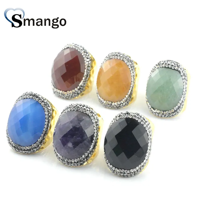 

5Pieces,Women Fashion Jewelry,The Round Shape Rhinestone Rings,6 Colors