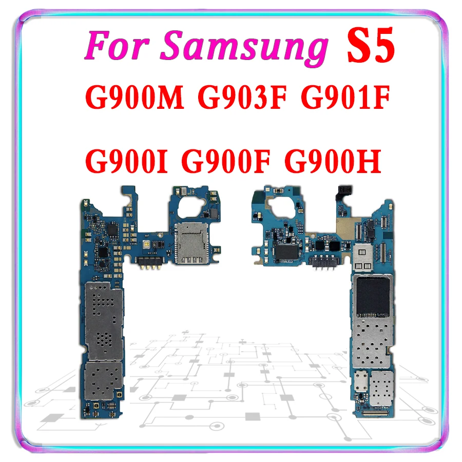 100% оригинальная материнская плата для Samsung S5 G900M G903F G901F G900I G900F G900H Android