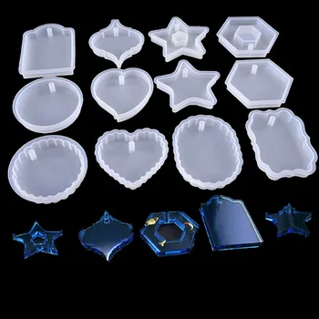 

Epoxy Resin Molds for Jewelry Making Oval Heart Round Hexagon Silicone Mold DIY Earring Chams Necklace Pendant Silicone Mould