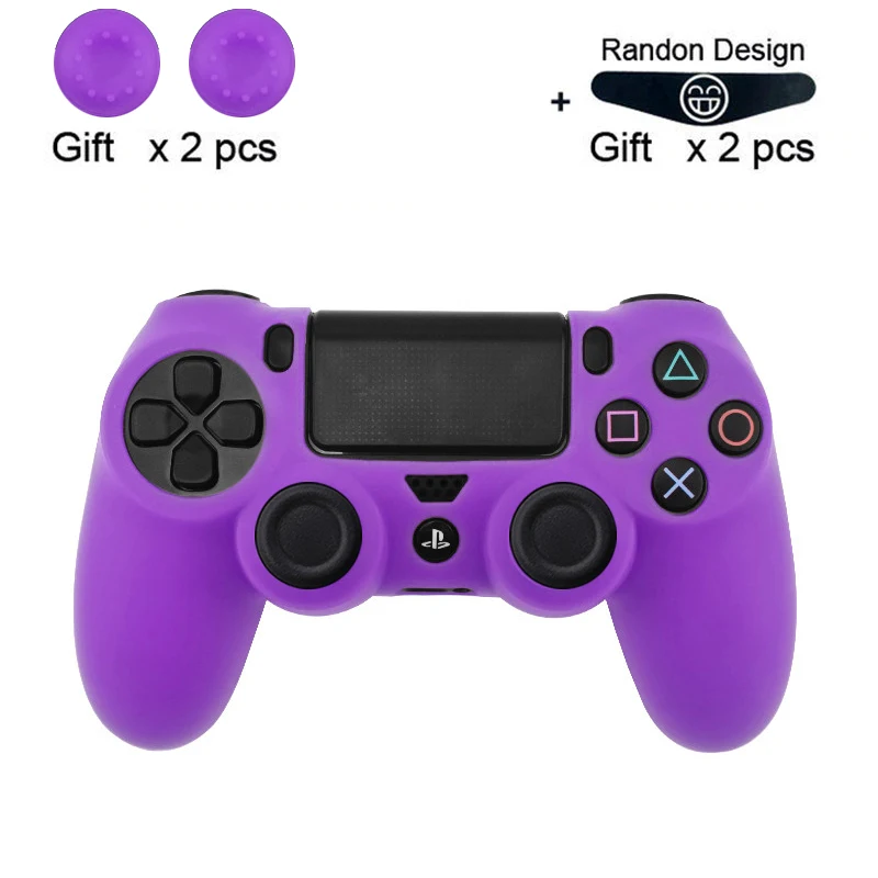 Purple Защитный чехол-лягушка для SONY Playstation 4 PS4 с контроллером, мягкий силиконовый гелевый резиновый чехол для PS4 Pro Slim Gamepad - Цвет: Purple