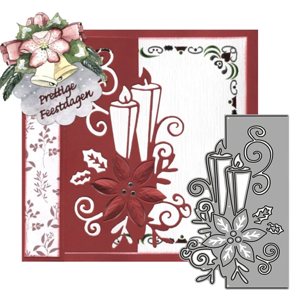 

Рождественские пресс-формы кружевная рамка цветок свеча Металл для «сделай сам» Скрапбукинг Фотоальбом декоративное тиснение бумажные открытки ремесла