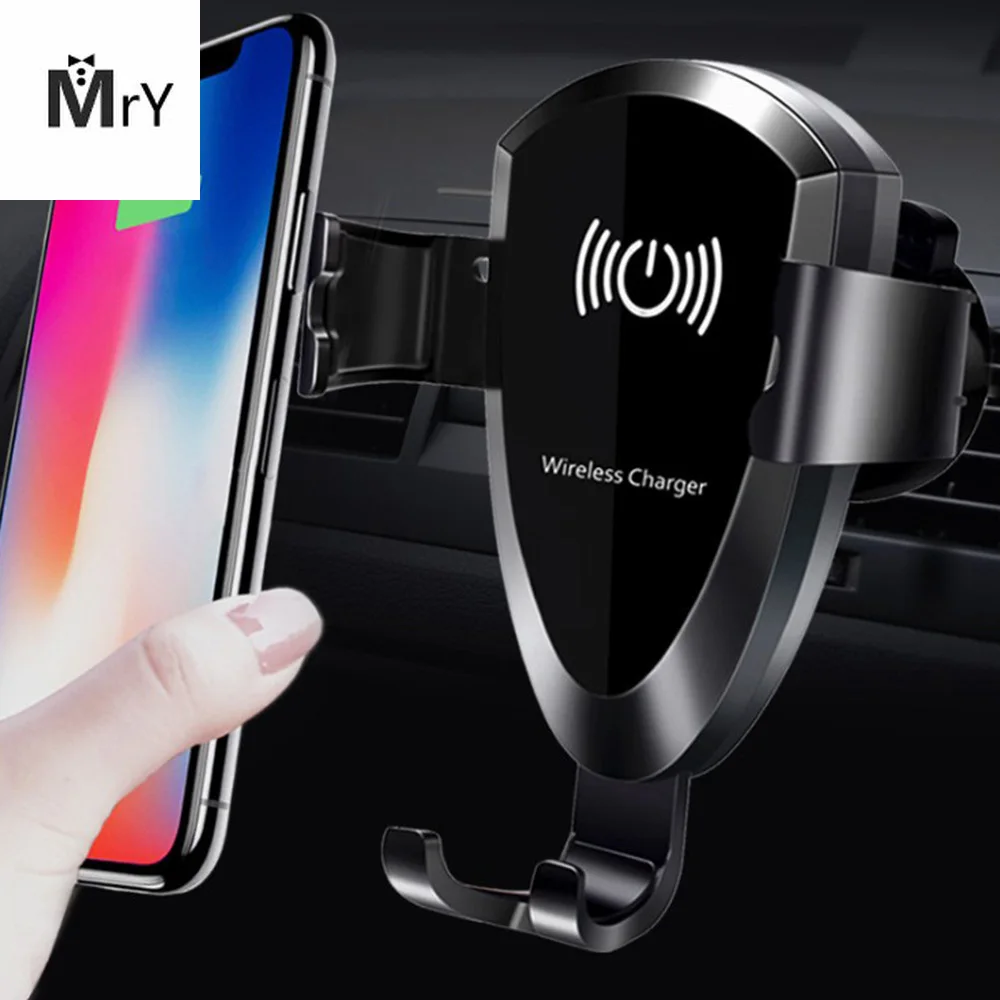 

10W QI Wireless Car Charger Gravity Holder For iPhone XS Max X XR 7 8 Plus Samsung Galaxy S9 Note 9 Quick Charge Charging Stand