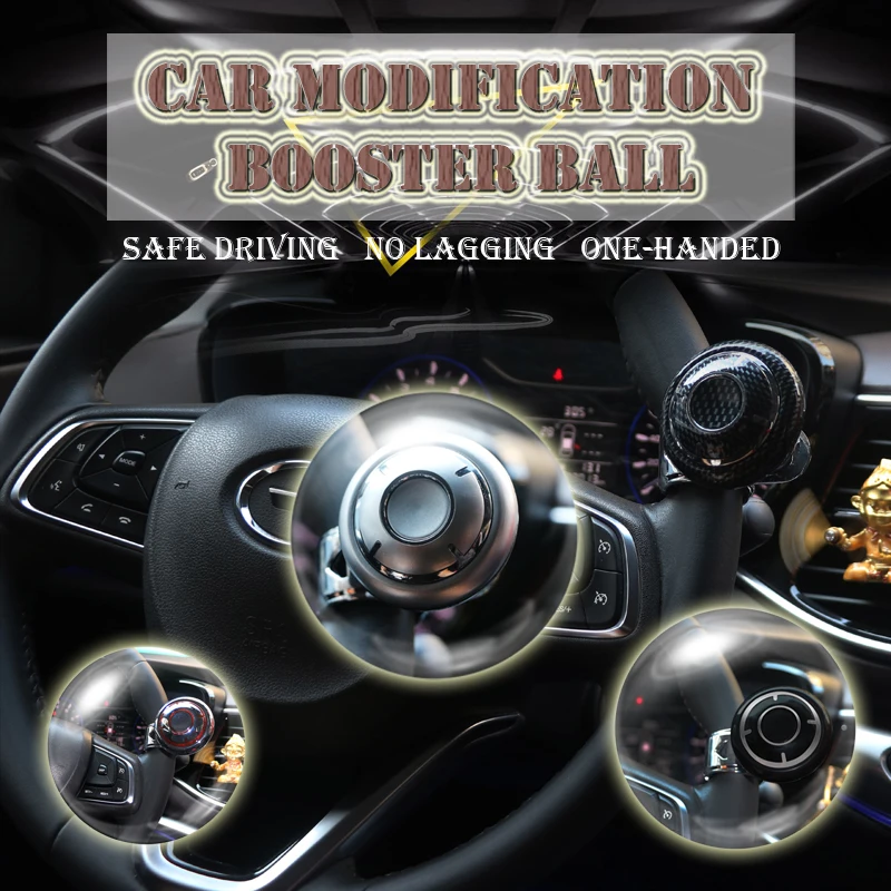 

Turning Steering Wheel Booster Spinner Knob 360 Degree Rotation Metal Bearing Power Handle Ball Shaped
