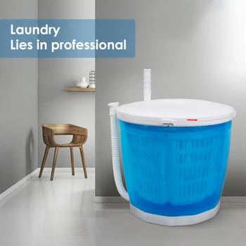 

2-in-1 Mini Washing Machine and Spin Dryer - Holds up to 2 kg - Portable Hand Cranked Non-Electric Top Washer/Dryer for Camping