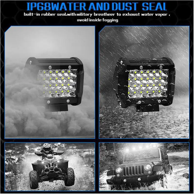 200W 4INCH 24LED Combo Work Light Bar Spotlight Off-road Driving Fog Lamp Waterproof for Truck Boat motion sensor for led flood lights