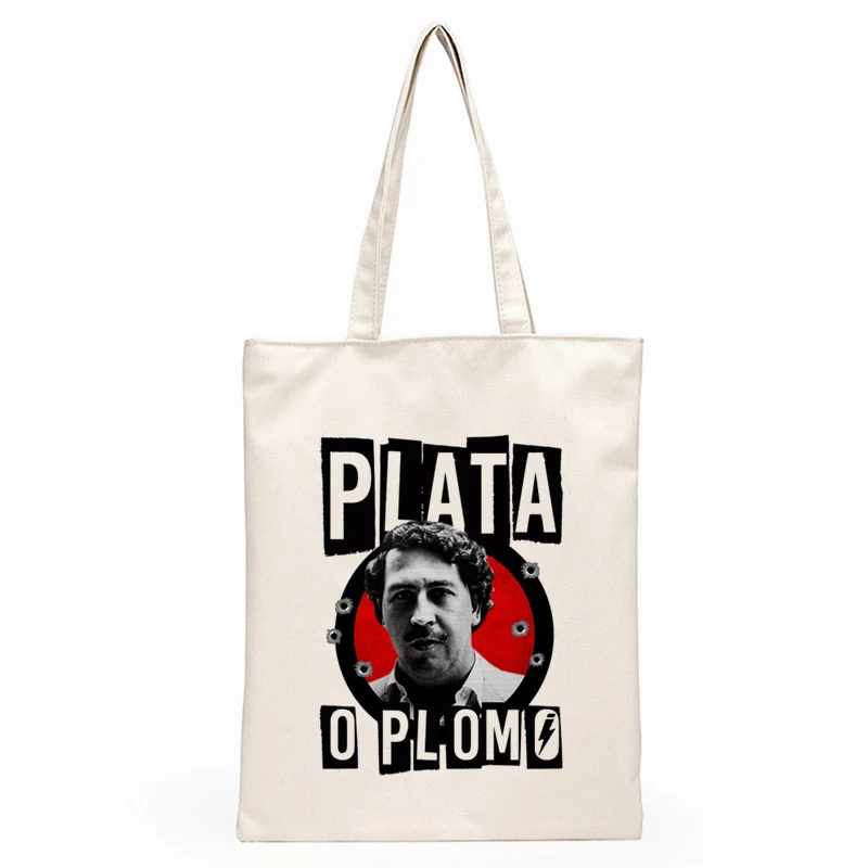 

Pablo Escobar Colombian Drug Lord Cartel Money Printing Harajuku Casual Female Shoulder Canvas Bag Tote Bag Shopping Bags