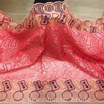 

New arrival Blue african BAZIN riche fabric with Embroidery lace african Guinea Brocade cotton fabric 27L071248