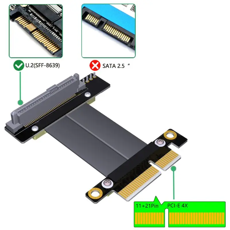 Кабель удлинитель U.2 NVMe SSD к PCI E 3 0x4|Компьютерные кабели и разъемы| |