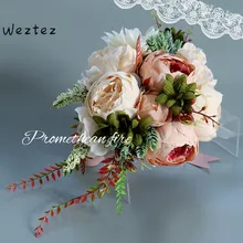 Букет невесты с искусственным цветком букеты невесты розовый букет шампанского для невесты SPH58