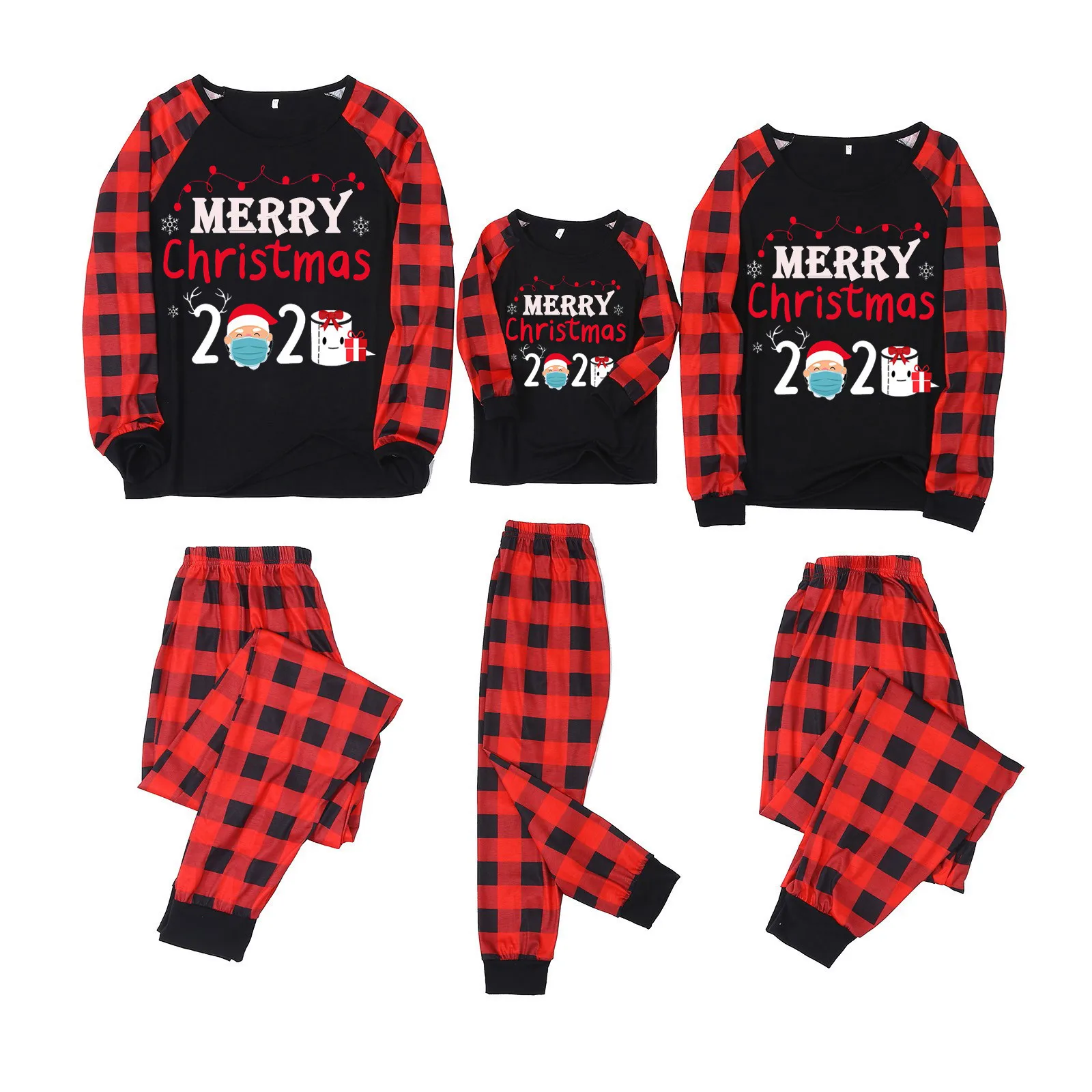 Family Clothes Π€Π΅ΠΌΠ΅Π»ΠΈ ΠΡΠΊ ΠΠ°ΠΌΠ° ΠΠΎΡΠΊΠ° Merry Matching Christmas Pajamas for Family Women Men Kids Red Plaid Loungewear
