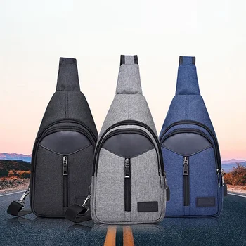 

Men USB Charger Port Anti-theft Chest Pack Backpack Rucksack Shoulder Sling Bag Chest Bag