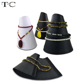 

Fashion Foldable Jewelry Display Stand 3 Color Available PU Necklace Bead Chain Organizer Fan-shaped Jewelry Bracelet
