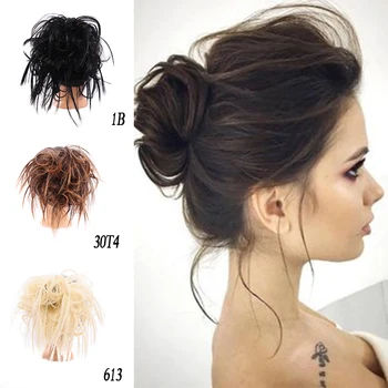 

XUANGUANG 45g Scrunchie Hair curly hair bun Donut Chignon Hair Extension Chemical fiber high temperature silk