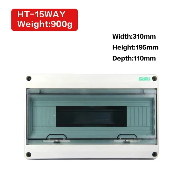 HT Waterproof Series Household illumination Electrical Distribution Box MCB Waterproof Junction Wire Box ABS 5/8/12/15/18/24Ways HT15