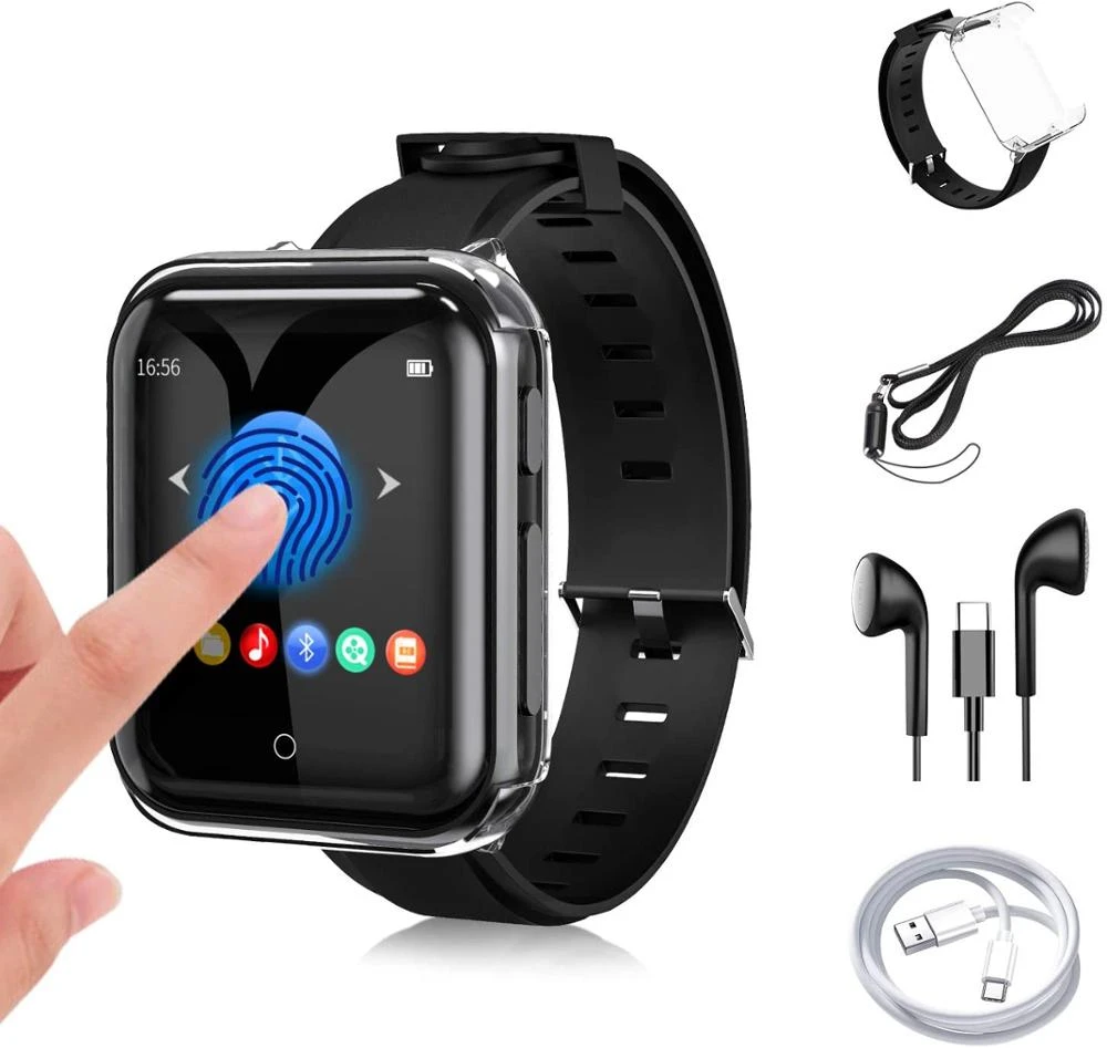 RUIZU M8 MP3 Bluetooth player detachable full touch screen 16GB wearable music player, support FM radio, recorder, video, e-book microsoft zune