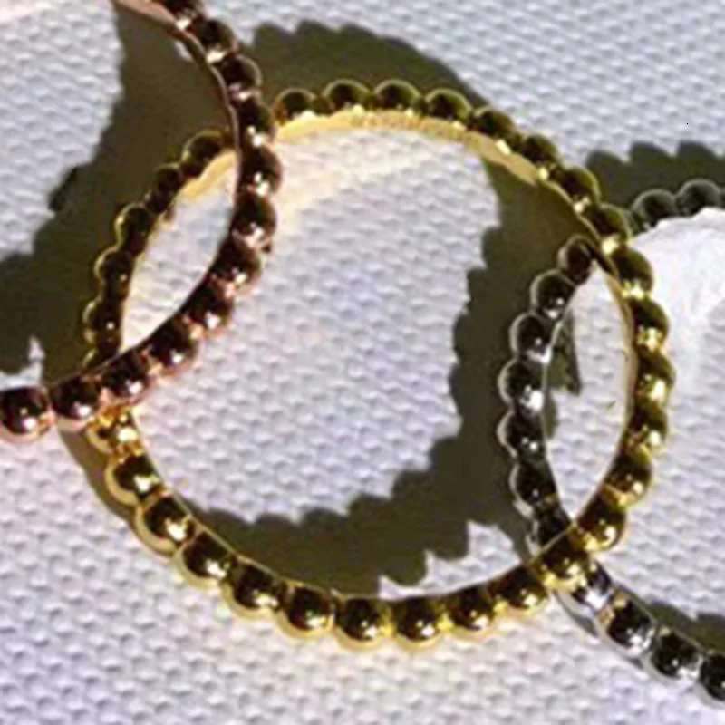 Классический бренд, ювелирные изделия из чистого 925 пробы серебра для женщин, розовое золото, Круглый Круг, набор свадебных ювелирных изделий, круглые бусины, браслет, кольца - Окраска металла: Thin Gold Ring
