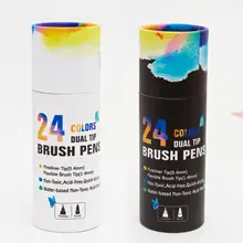 

24 Color Barreled Pen Painting Art Marker Watercolor Pen Brush Calligraphy Sketch School Supplies Set 60 Colors /box Cn(origin)