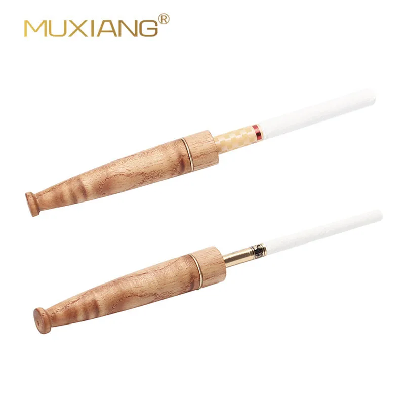 MUXIANG 79 мм Ailanthus деревянный портсигар мундштук с 9 мм активированный угольный фильтр bf0005