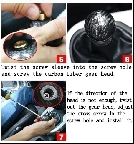 Mugen Power 5/6 Speed Racing Gear Shift knob Black Carbon Fiber With Red Line Or Blue Line for 95% cars