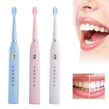 

Electric Toothbrush Six Mode USB Charging Soft Hair Waterproof Rechargeable Sound Wave Vibration Home Adult Couple Toothbrush