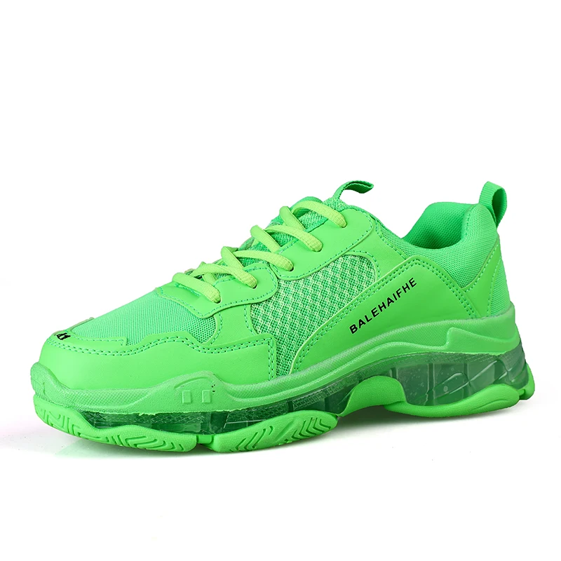 

Men Dad Sneakers Casual Shoes Air Mesh Chunky Sneaker Outdoor Walking Shoes Tenis Basket Zapatillas Hombre Green Yellow Sneakers