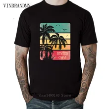 Retro Hipster La Habana Vintage camiseta atardecer Kuba Cuba parte DJ Club T camisa Che Guevara hombres camisetas de 100% de playa de algodón ropa