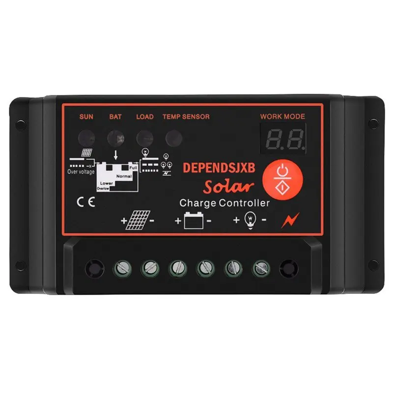 Водонепроницаемый Панели солнечные зарядки Регулятор 12/24V Lcd контроллер