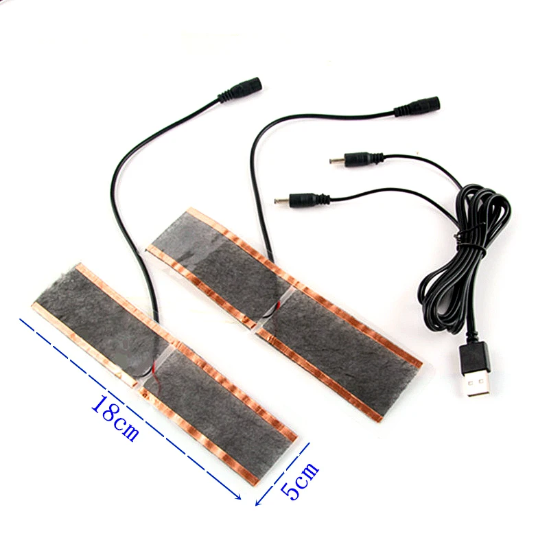 

2Pcs Electric Heating Pad USB Winter Skiing Golves Heater Shoes Pads Infrared Fever Mat Warm Arm Hand Waist Heated Glove