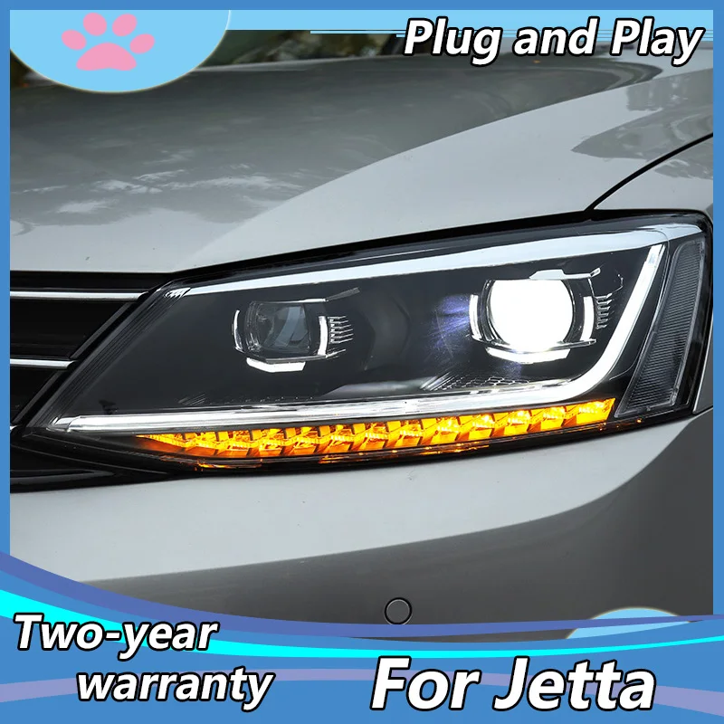Дневные ходовые огни для VW Jetta 2011-2018 Mk6 DRL передняя фара светодиодная Биксеноновая