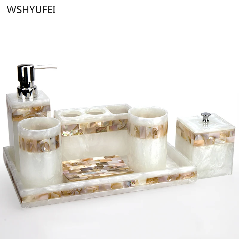 Light luxury shell home bathroom European wash suit bathroom supplies brush tooth cup soap bottle soap dish toothbrush holder