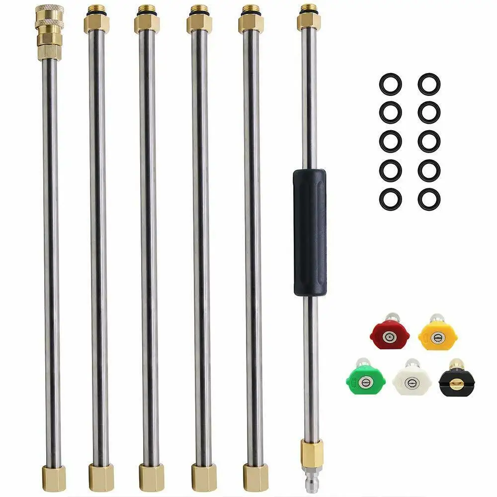 

High Pressure Washer Extension Wand Set With 5 Spray Nozzle Tips Garden Supplies