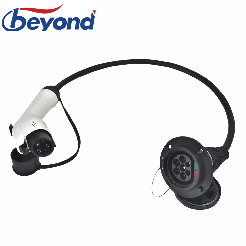 Black EV Adapter 32Amp J1772 штепсельная вилка DUOSIDA EV зарядное устройство тип 1 к Тип 2 EV адаптер разъем для зарядки электромобиля - Цвет: Black EV Adapter